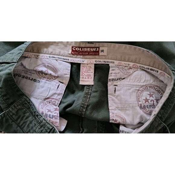 Coliseum Men's Shorts Size 36 Cargo Green Active Outdoor Pockets Cotton - Picture 13 of 14